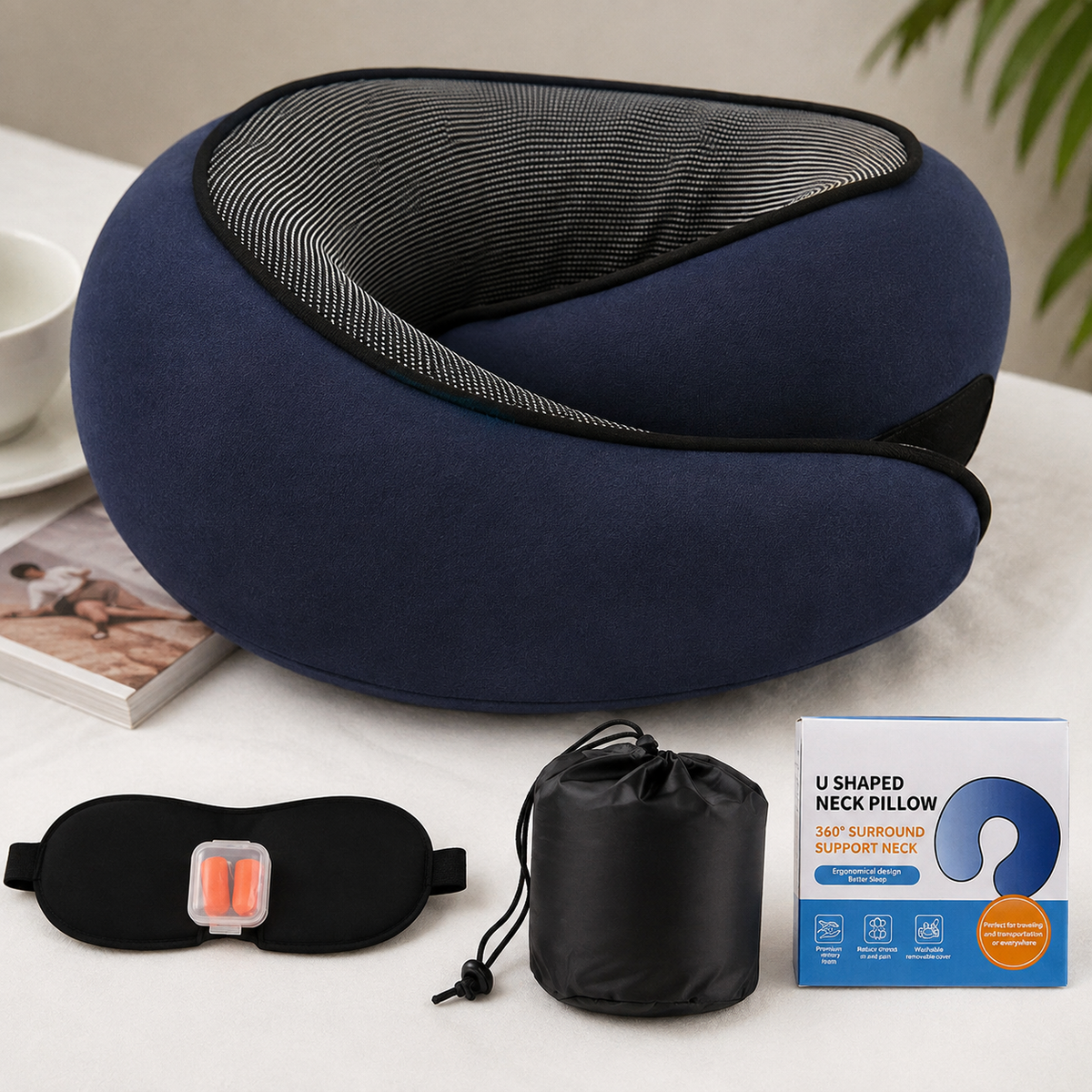 Memory Foam Travel Neck Pillow