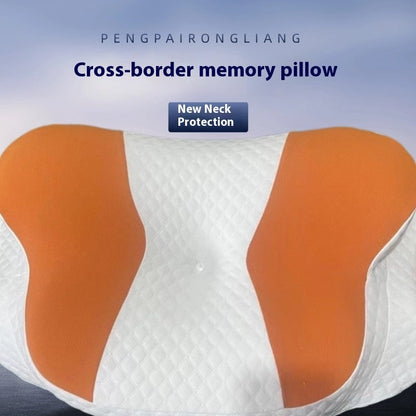 Slow Rebound Memory Foam Neck Pillow — Breathable Contour Support