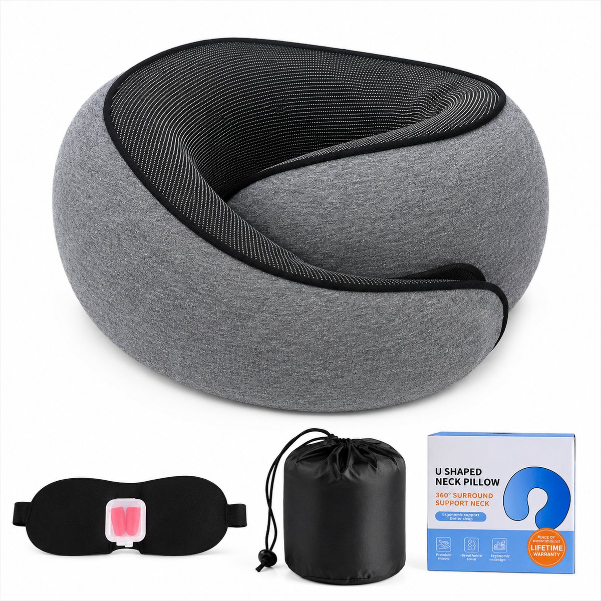 Memory Foam Travel Neck Pillow