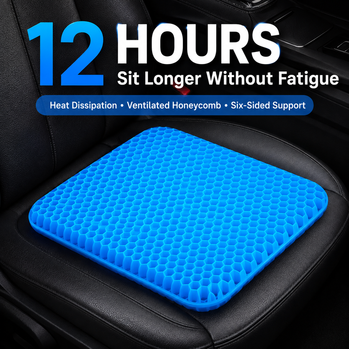 Cooling Gel Seat Cushion — Breathable Honeycomb Pad for Car & Office