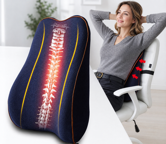 Memory Foam Lumbar Support Cushion — Office Chair & Car Back Support