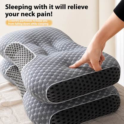 SPA Massage Neck Pillow — Non-Collapse Knitted Cotton Core, 2-Pack