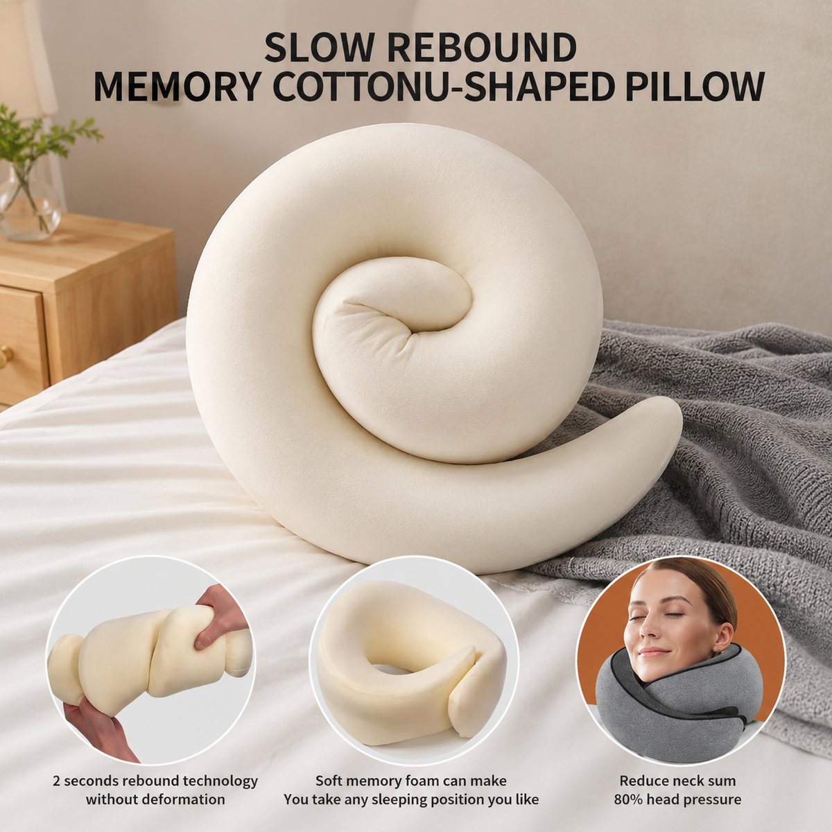 Memory Foam Travel Neck Pillow