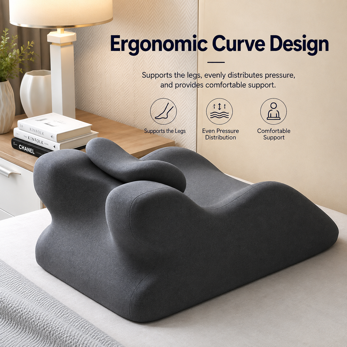 Memory Foam Reading & Nap Backrest Pillow — Lumbar Support With Arms