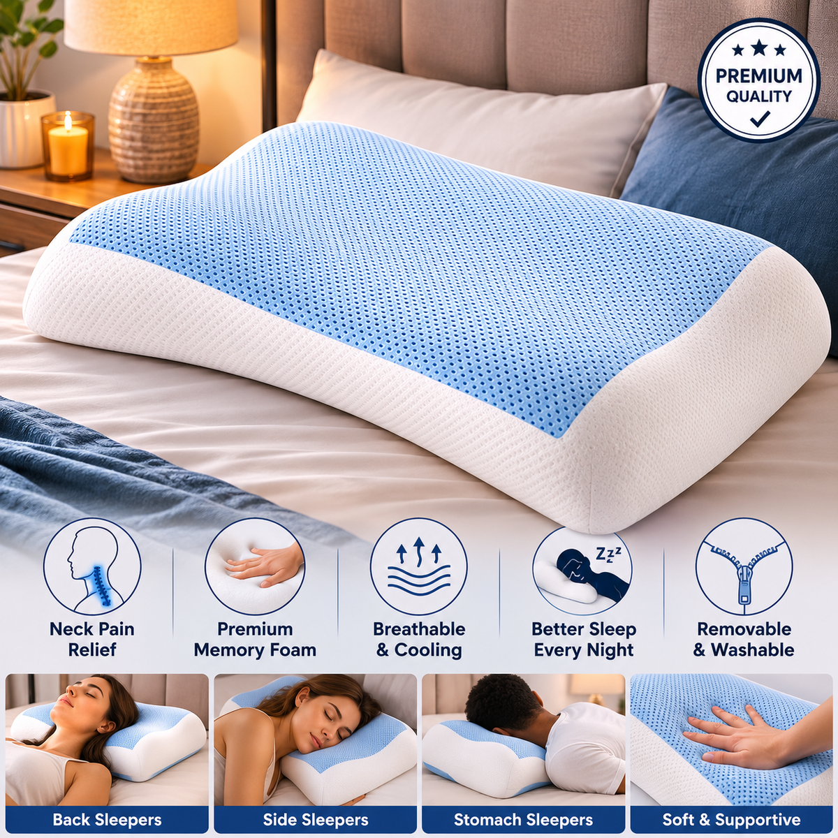 Cooling Latex Contour Pillow