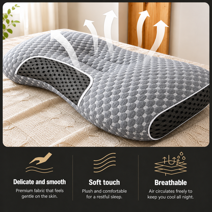 SPA Massage Neck Pillow — Non-Collapse Knitted Cotton Core, 2-Pack
