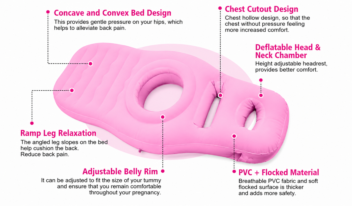 Inflatable Maternity Mattress Pad — Prone Sleeping Support for Pregnancy
