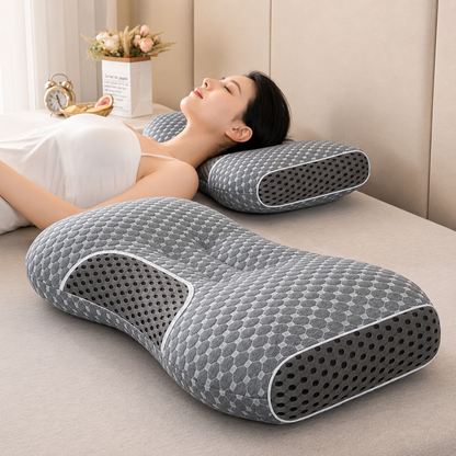 SPA Massage Neck Pillow — Non-Collapse Knitted Cotton Core, 2-Pack
