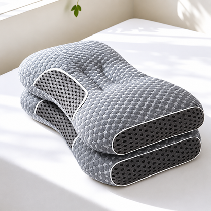 SPA Massage Neck Pillow — Non-Collapse Knitted Cotton Core, 2-Pack