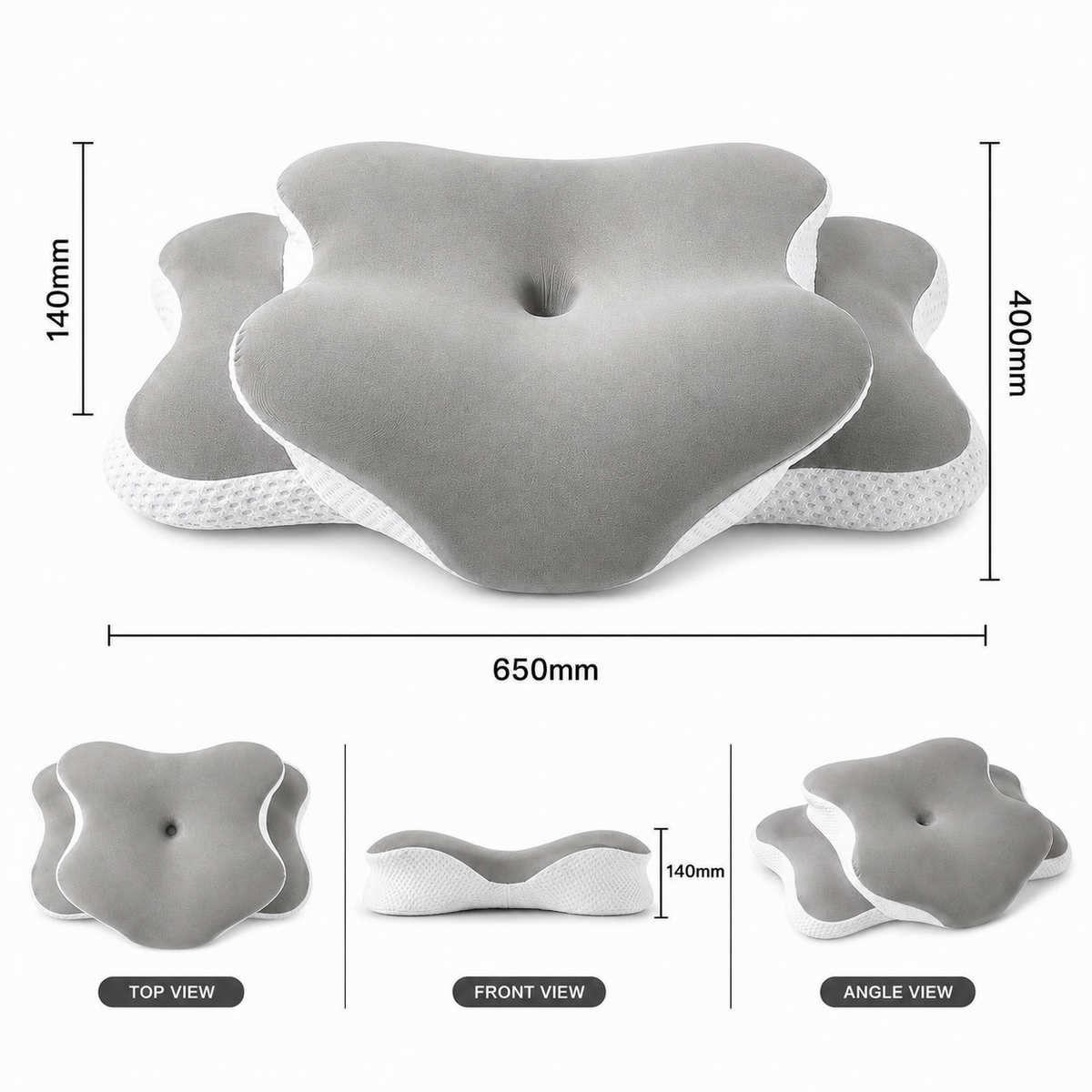 Butterfly Memory Foam Contour Pillow — Cervical Support