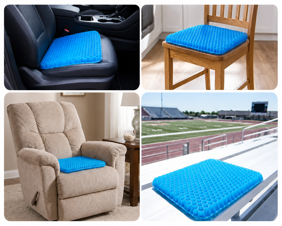 Cooling Gel Seat Cushion — Breathable Honeycomb Pad for Car & Office
