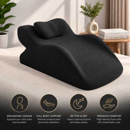 Memory Foam Reading & Nap Backrest Pillow — Lumbar Support With Arms
