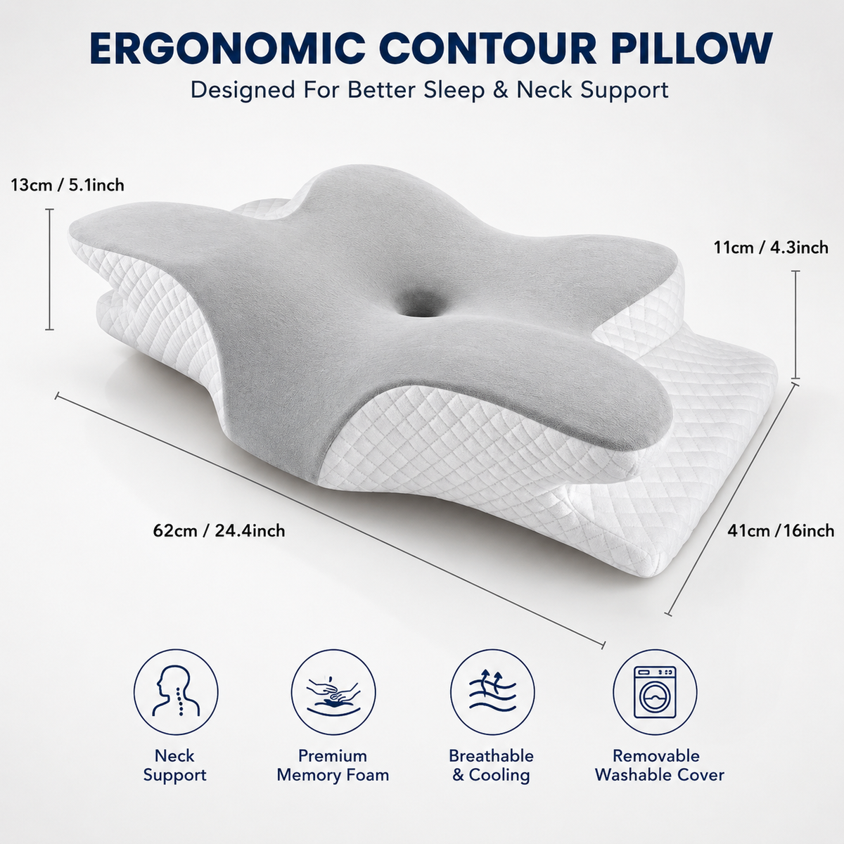 Cotton-Poly Contour Pillow