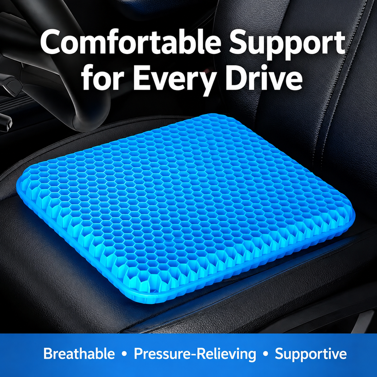 Cooling Gel Seat Cushion — Breathable Honeycomb Pad for Car & Office