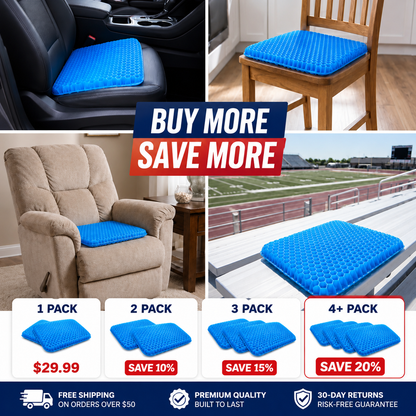 Cooling Gel Seat Cushion — Breathable Honeycomb Pad for Car & Office