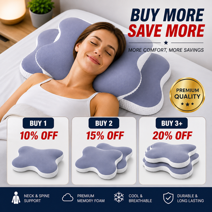 Butterfly Memory Foam Contour Pillow — Cervical Support