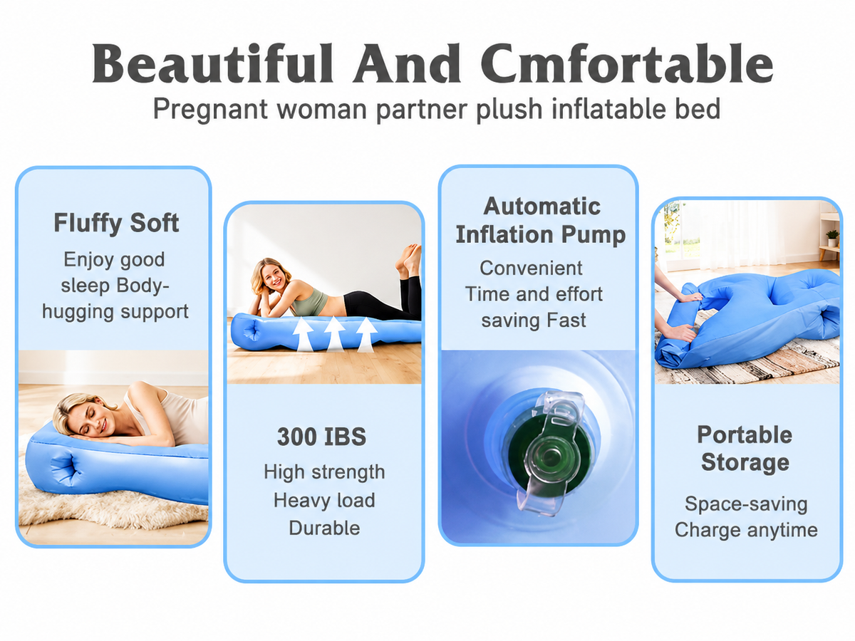 Inflatable Maternity Mattress Pad — Prone Sleeping Support for Pregnancy