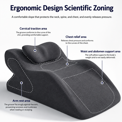 Memory Foam Reading & Nap Backrest Pillow — Lumbar Support With Arms
