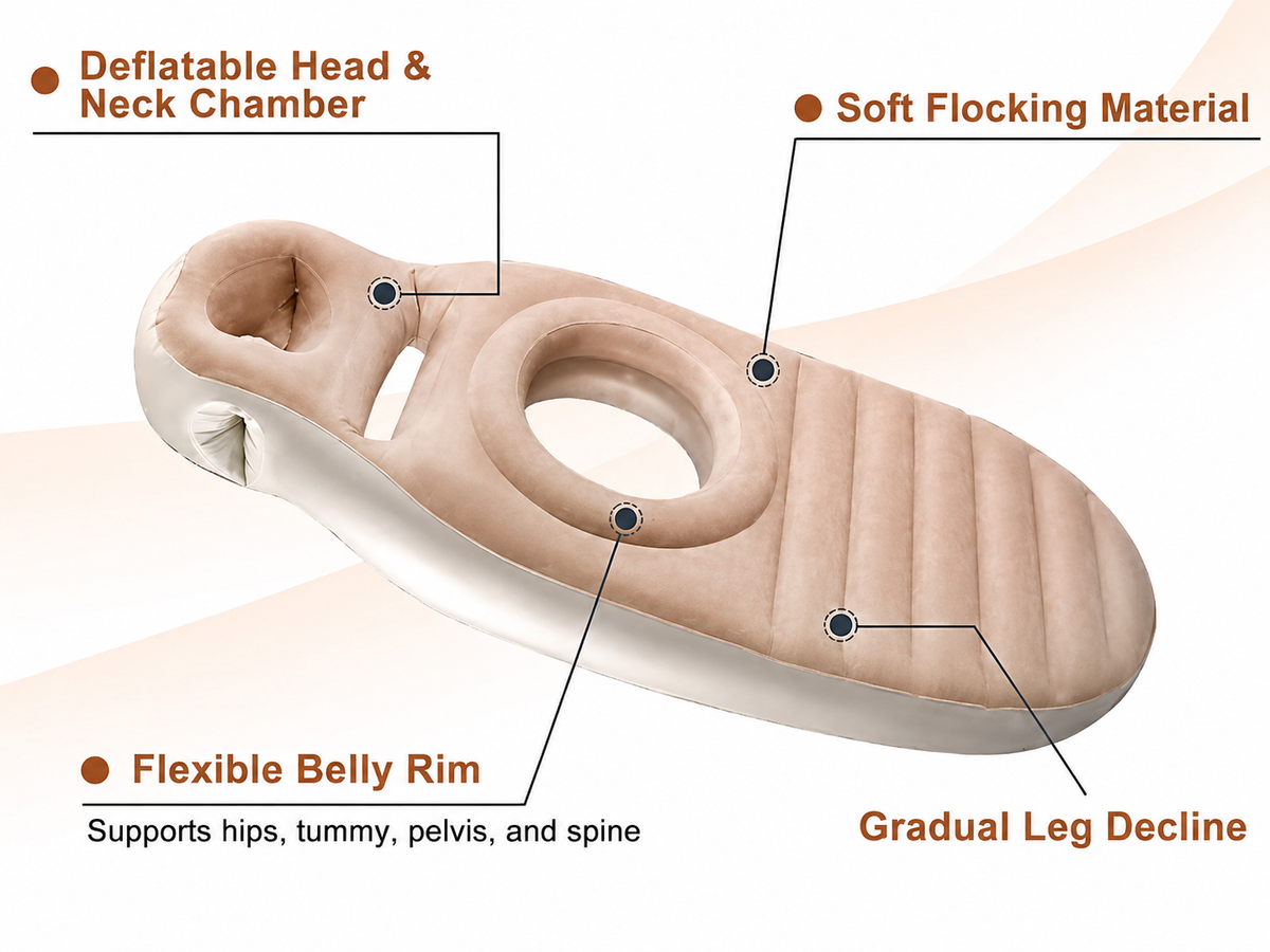Inflatable Maternity Mattress Pad — Prone Sleeping Support for Pregnancy