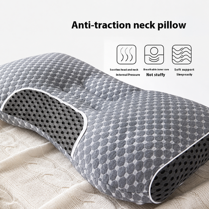 SPA Massage Neck Pillow — Non-Collapse Knitted Cotton Core, 2-Pack